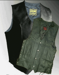 Biker's Full Leathered & Laced Side Vests